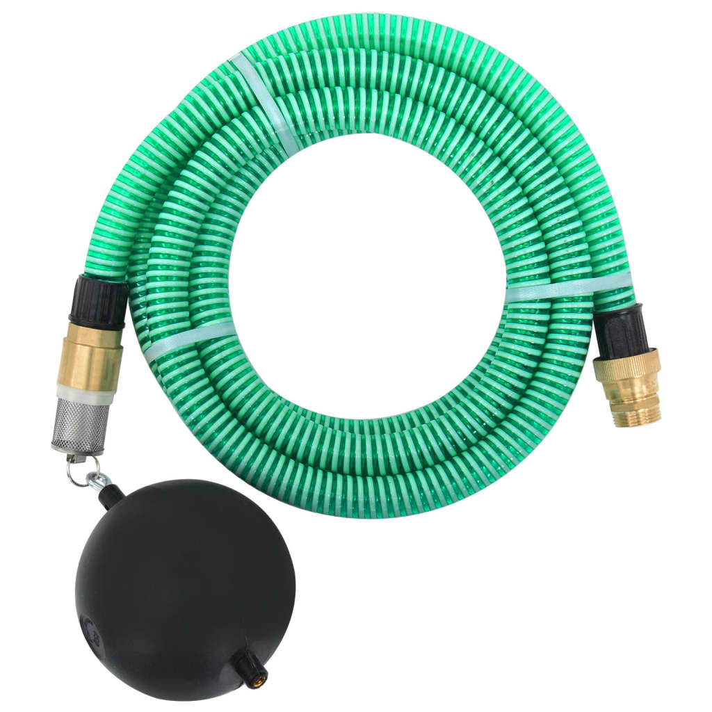 zöld PVC szívótömlő sárgaréz csatlakozókkal 1,1" 7 m