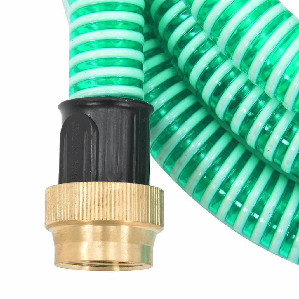 zöld PVC szívótömlő sárgaréz csatlakozókkal 1,1" 15 m