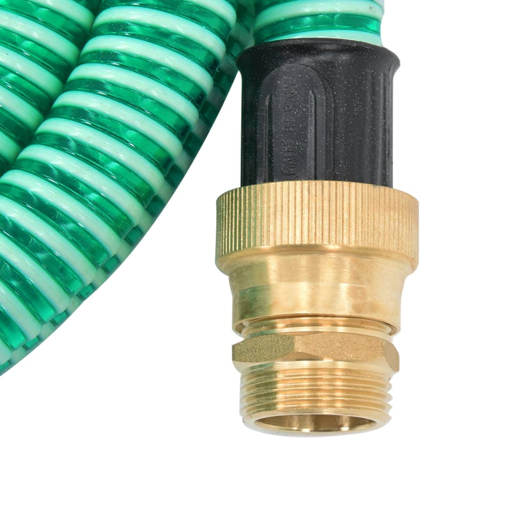 zöld PVC szívótömlő sárgaréz csatlakozókkal 1,1" 15 m