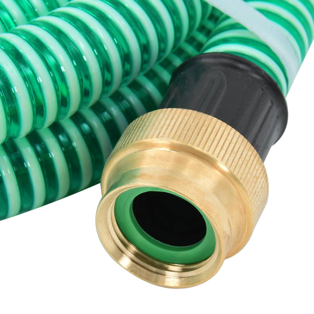 zöld PVC szívótömlő sárgaréz csatlakozókkal 1,1" 20 m