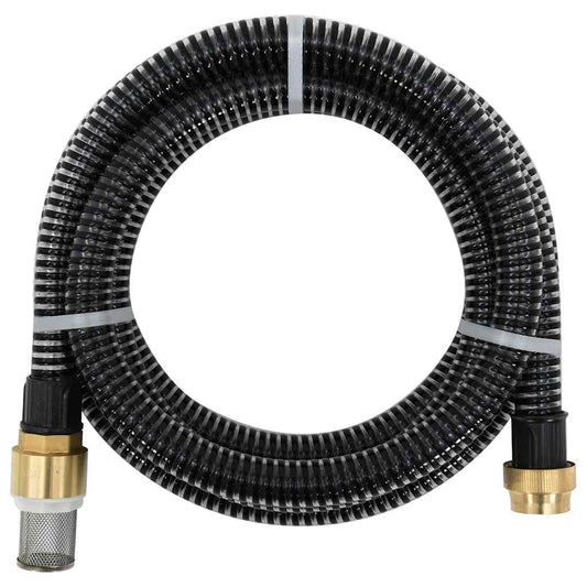 fekete PVC szívótömlő sárgaréz csatlakozókkal 1,1" 3 m