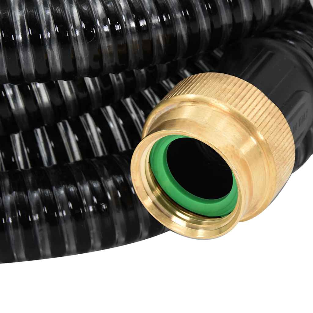 fekete PVC szívótömlő sárgaréz csatlakozókkal 1,1" 3 m
