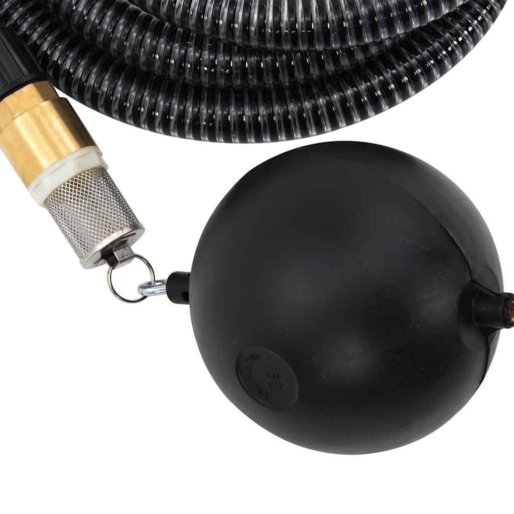 fekete PVC szívótömlő sárgaréz csatlakozókkal 1,1" 3 m