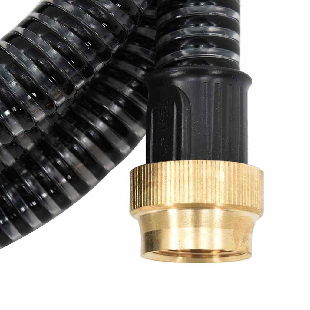 fekete PVC szívótömlő sárgaréz csatlakozókkal 1,1" 4 m