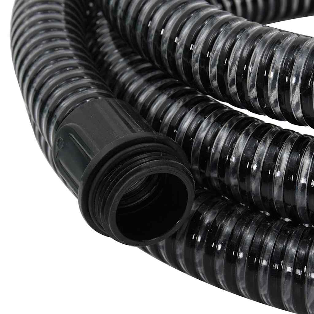 fekete PVC szívótömlő sárgaréz csatlakozókkal 1,1" 4 m