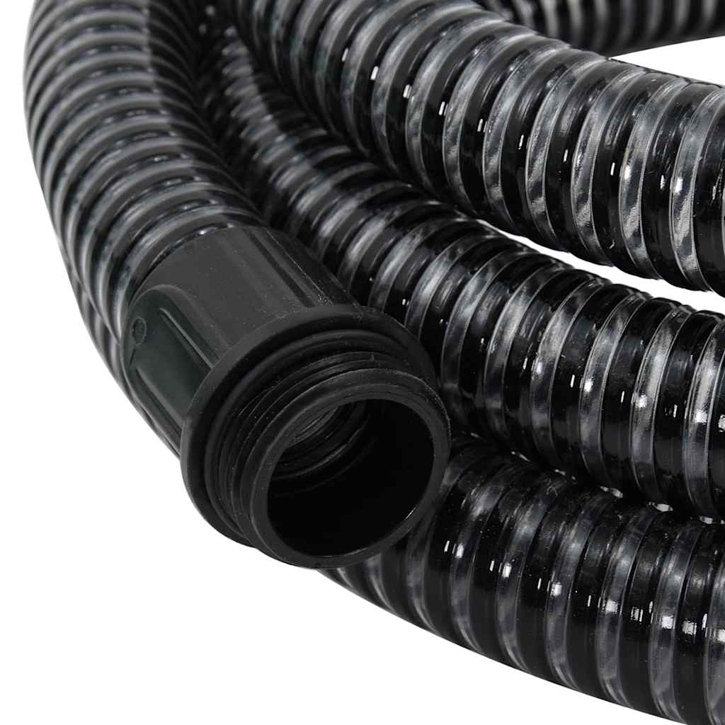 fekete PVC szívótömlő sárgaréz csatlakozókkal 1,1" 5 m