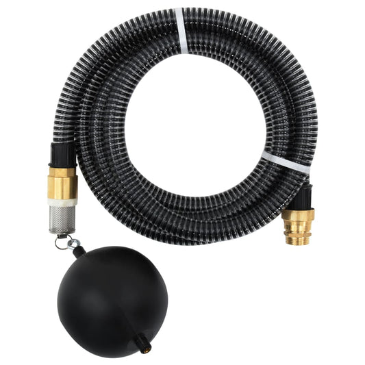 fekete PVC szívótömlő sárgaréz csatlakozókkal 1,1" 5 m