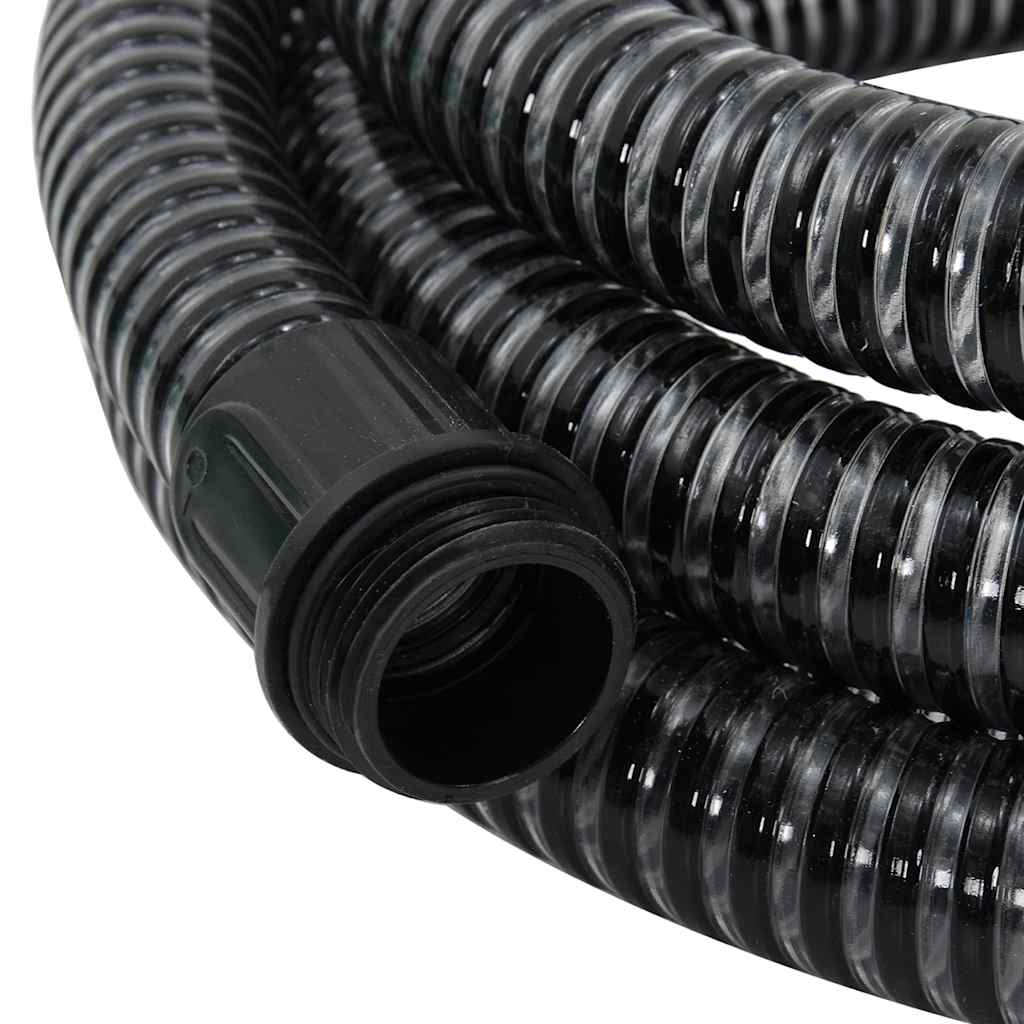 fekete PVC szívótömlő sárgaréz csatlakozókkal 1,1" 7 m