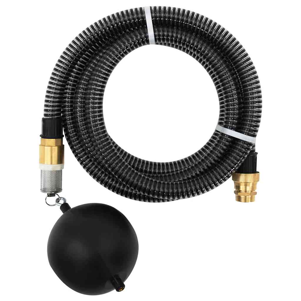 fekete PVC szívótömlő sárgaréz csatlakozókkal 1,1" 10 m