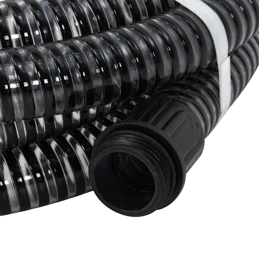 fekete PVC szívótömlő sárgaréz csatlakozókkal 1,1" 15 m