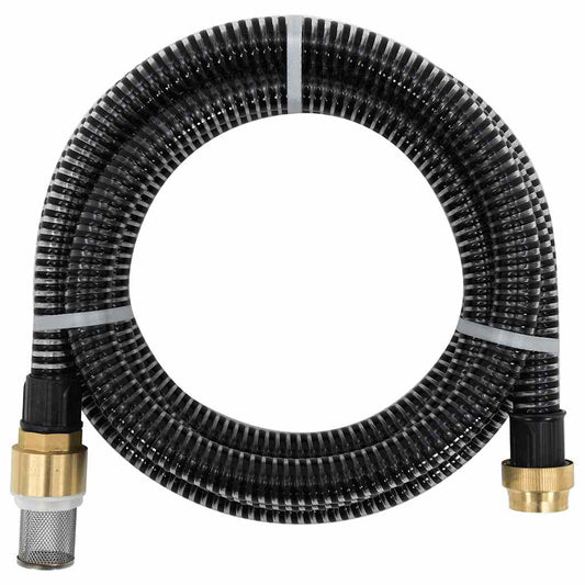 fekete PVC szívótömlő sárgaréz csatlakozókkal 1,1" 20 m