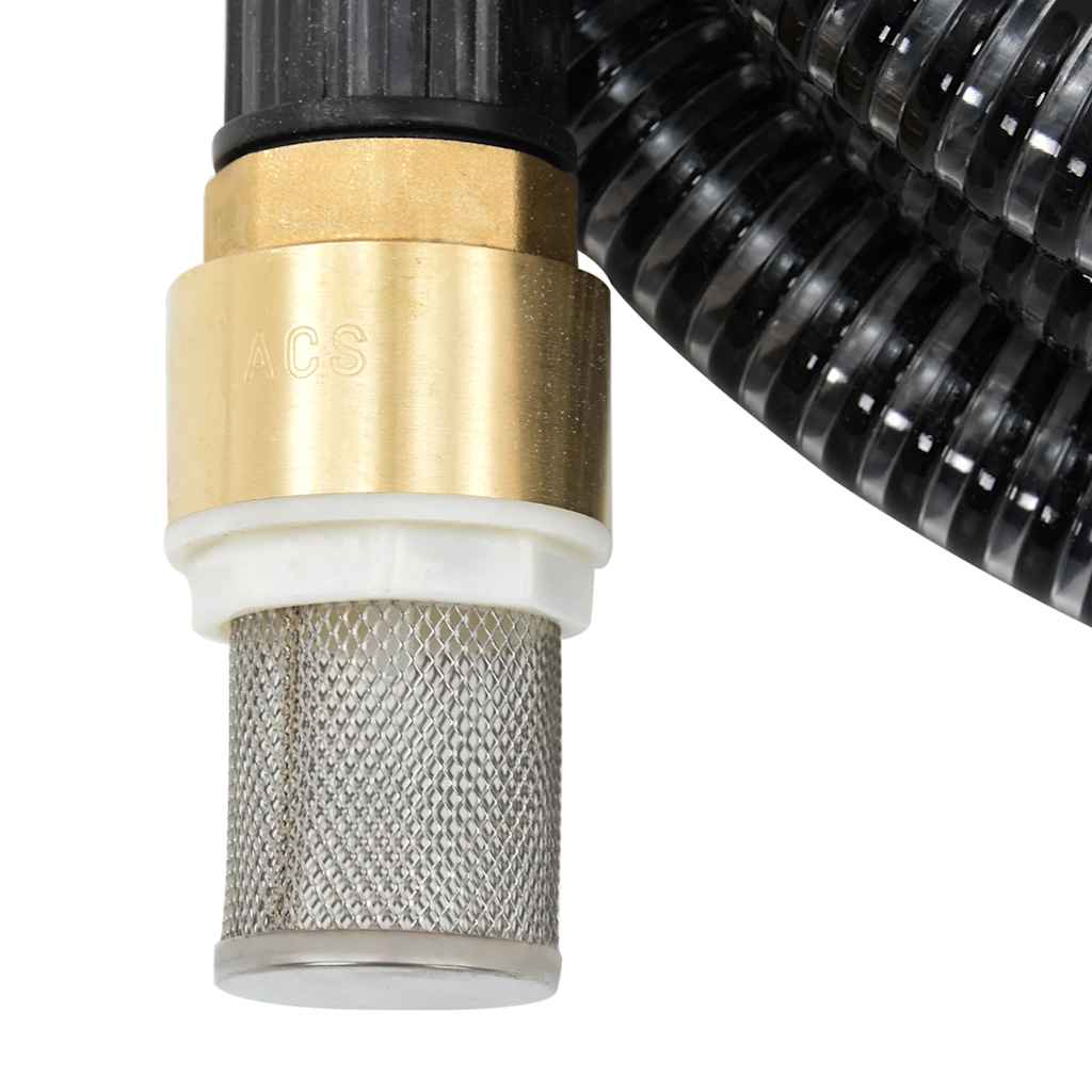 fekete PVC szívótömlő sárgaréz csatlakozókkal 1,1" 20 m