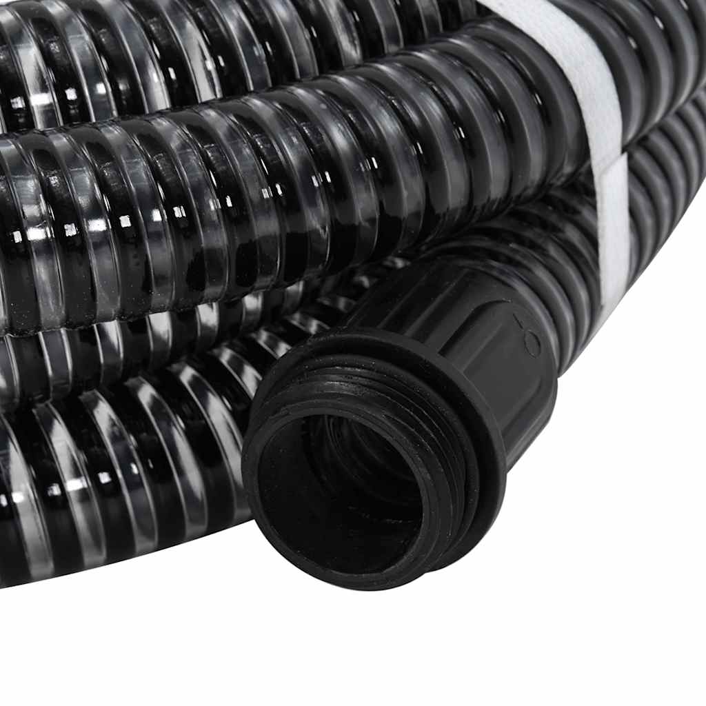 fekete PVC szívótömlő sárgaréz csatlakozókkal 1,1" 25 m