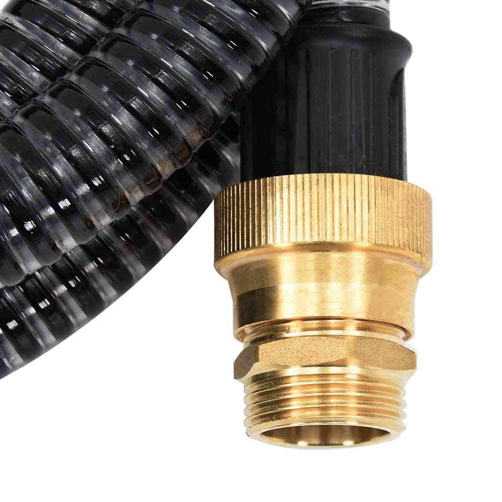 fekete PVC szívótömlő sárgaréz csatlakozókkal 1,1" 25 m