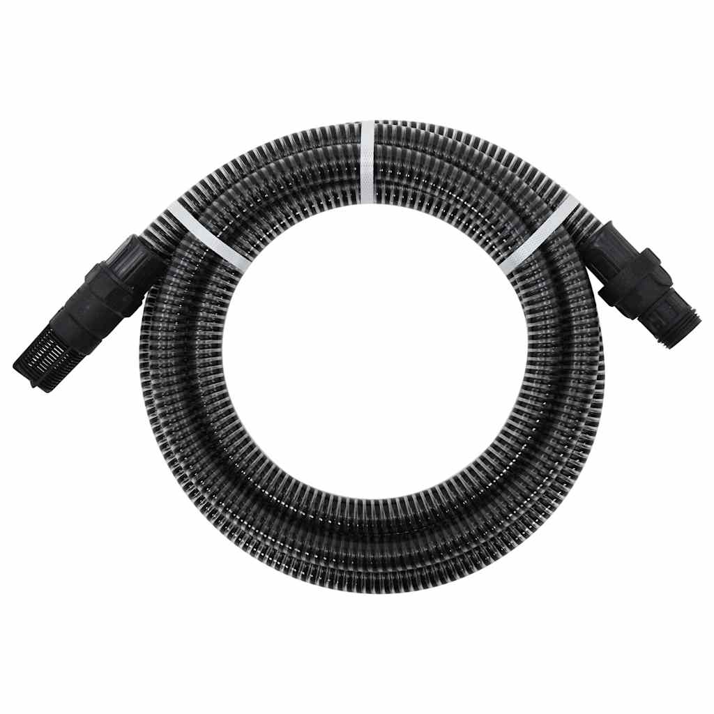 fekete PVC szívótömlő PVC csatlakozókkal 1" 4 m