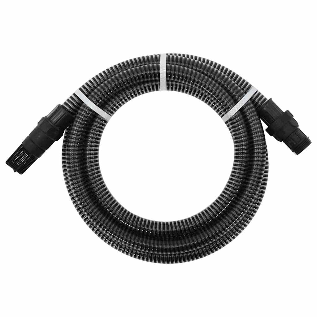 fekete PVC szívótömlő PVC csatlakozókkal 1" 7 m