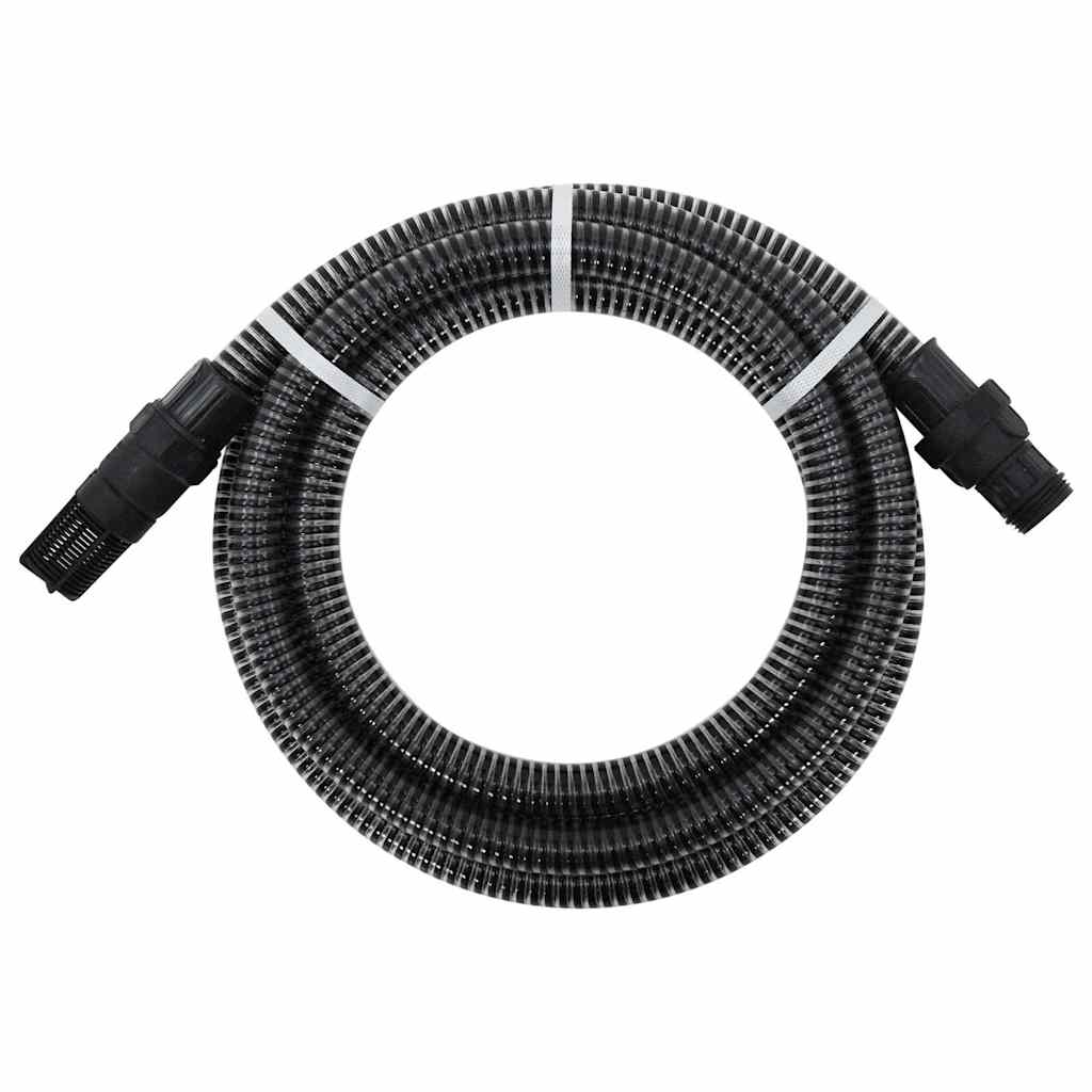 fekete PVC szívótömlő PVC csatlakozókkal 1" 10 m