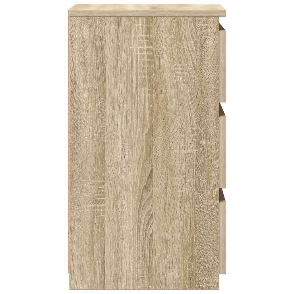 2 db sonoma tölgy színű szerelt fa éjjeliszekrény 40x35x62,5 cm