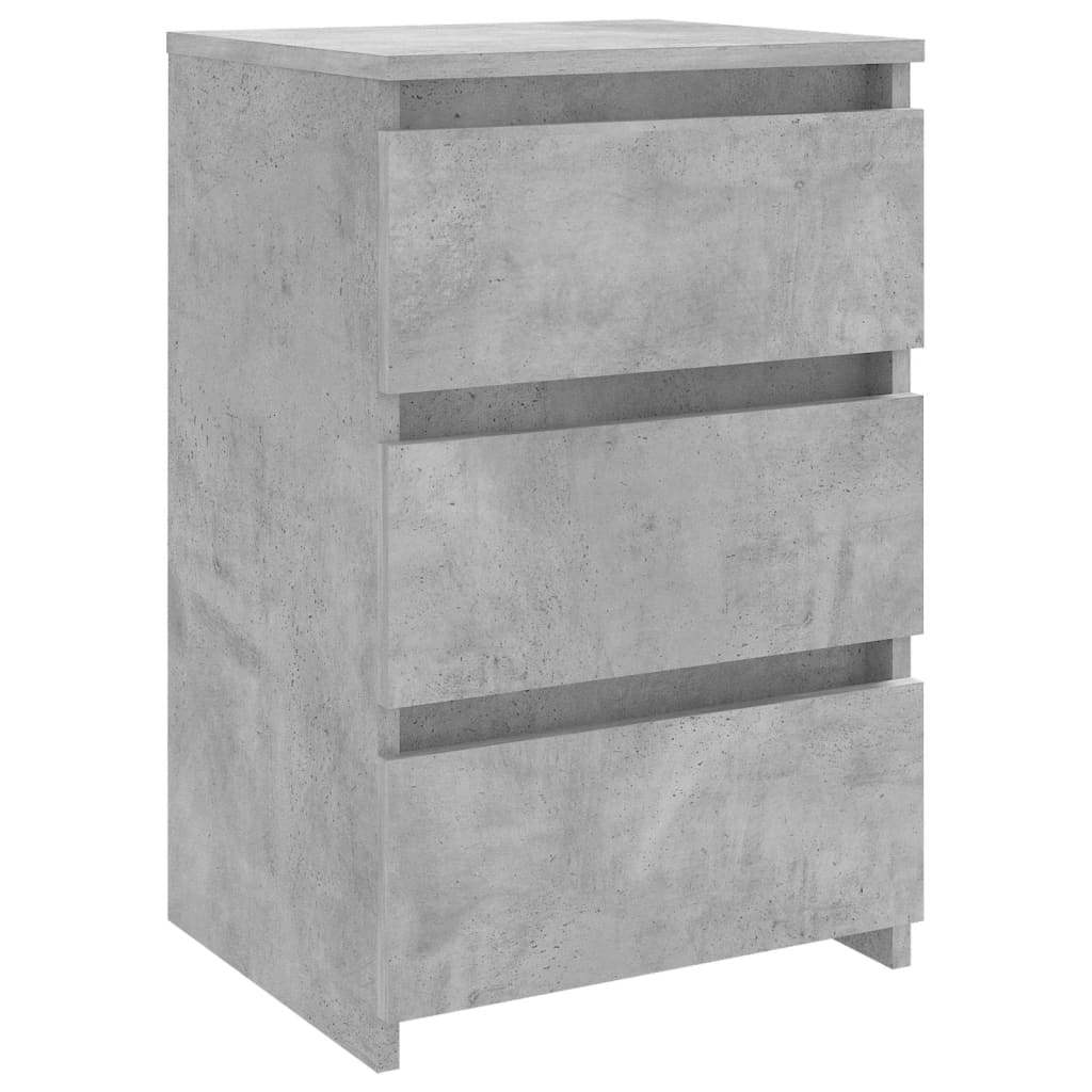 betonszürke szerelt fa éjjeliszekrény 40 x 35 x 62,5 cm