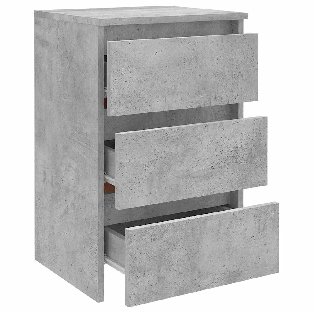 betonszürke szerelt fa éjjeliszekrény 40 x 35 x 62,5 cm
