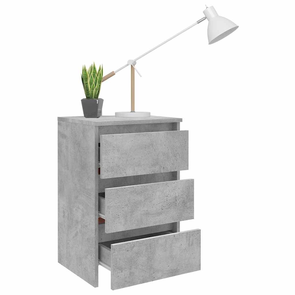 betonszürke szerelt fa éjjeliszekrény 40 x 35 x 62,5 cm
