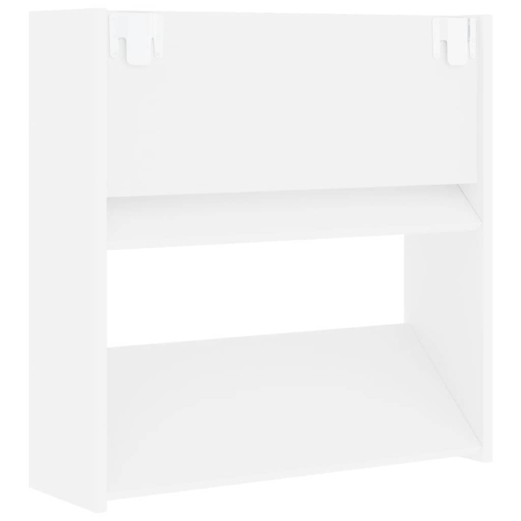 4 db fehér szerelt fa fali cipősszekrény 60 x 18 x 60 cm