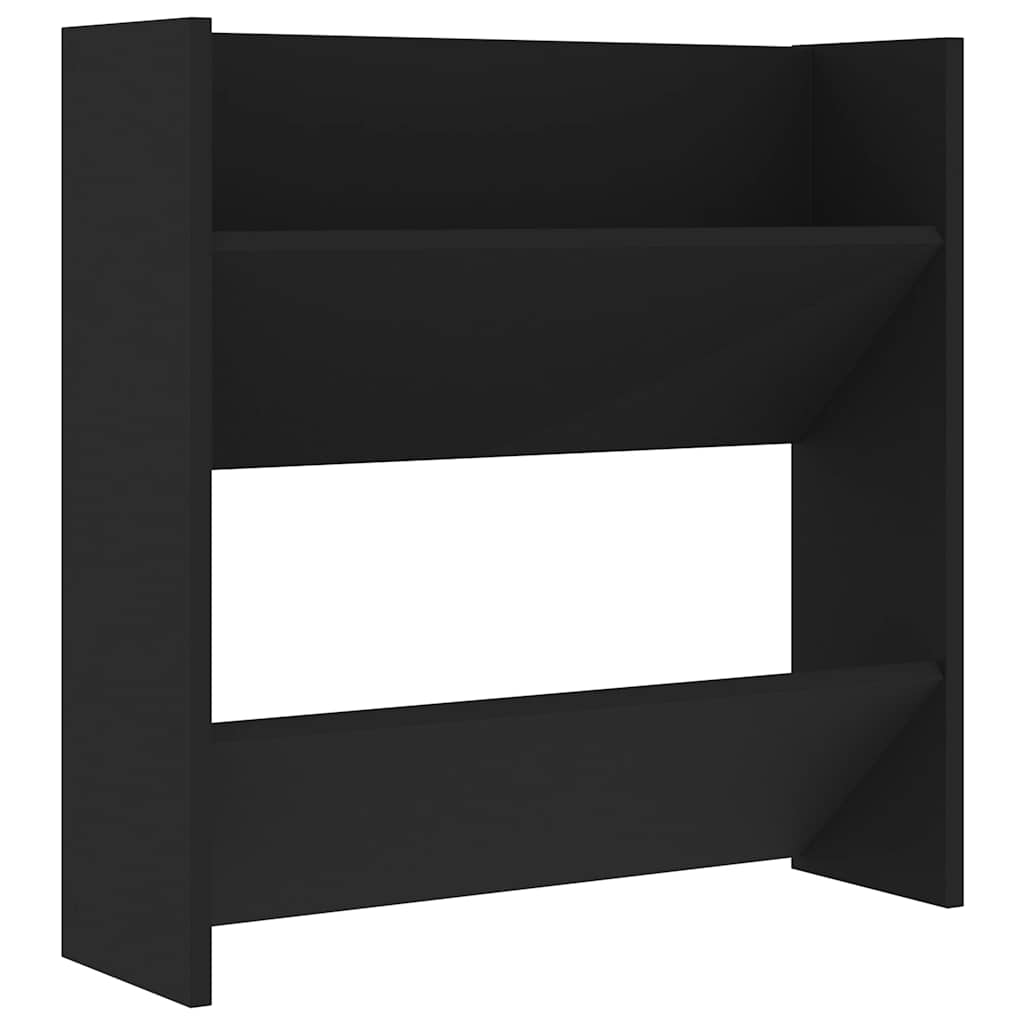 4 db fekete szerelt fa fali cipősszekrény 60 x 18 x 60 cm