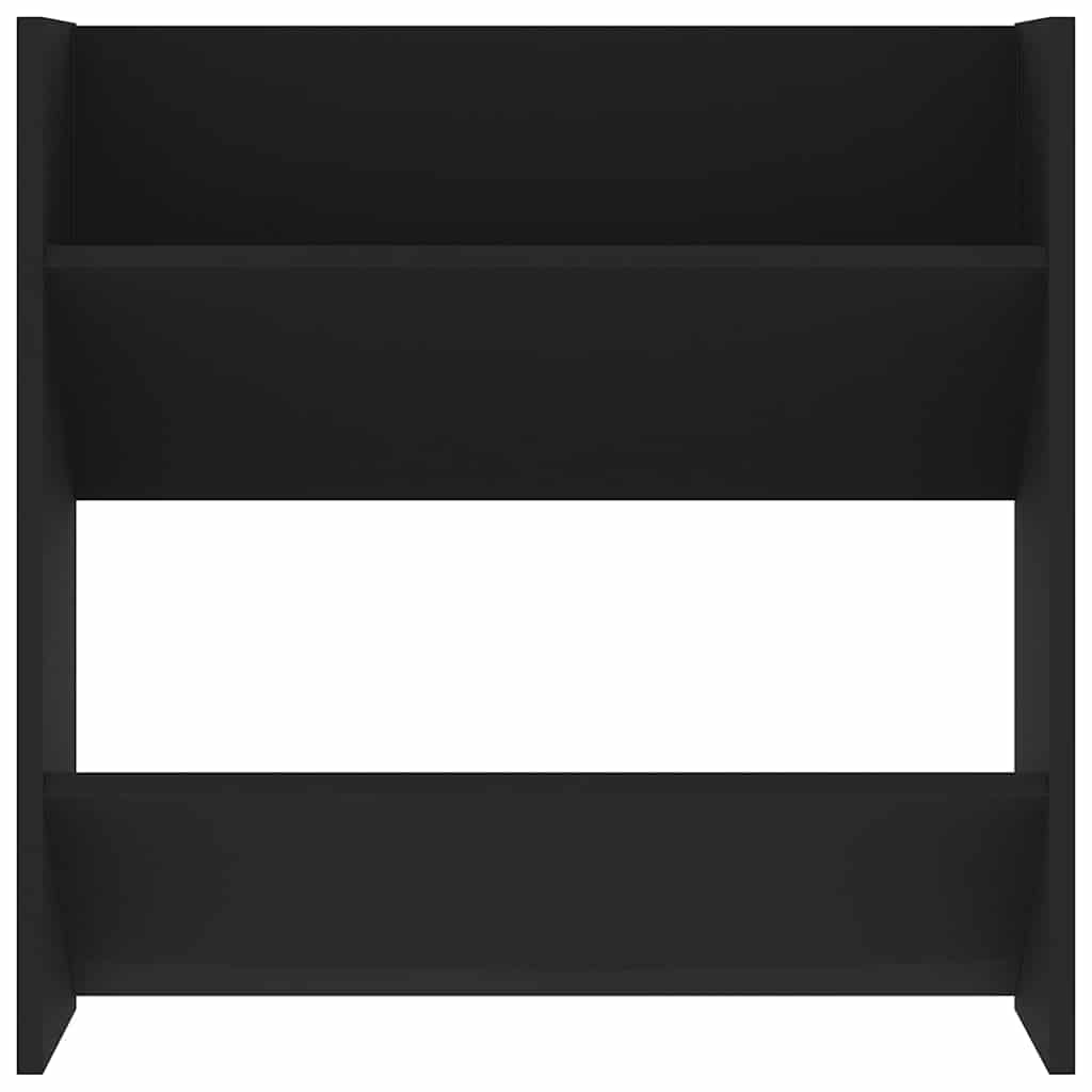 4 db fekete szerelt fa fali cipősszekrény 60 x 18 x 60 cm