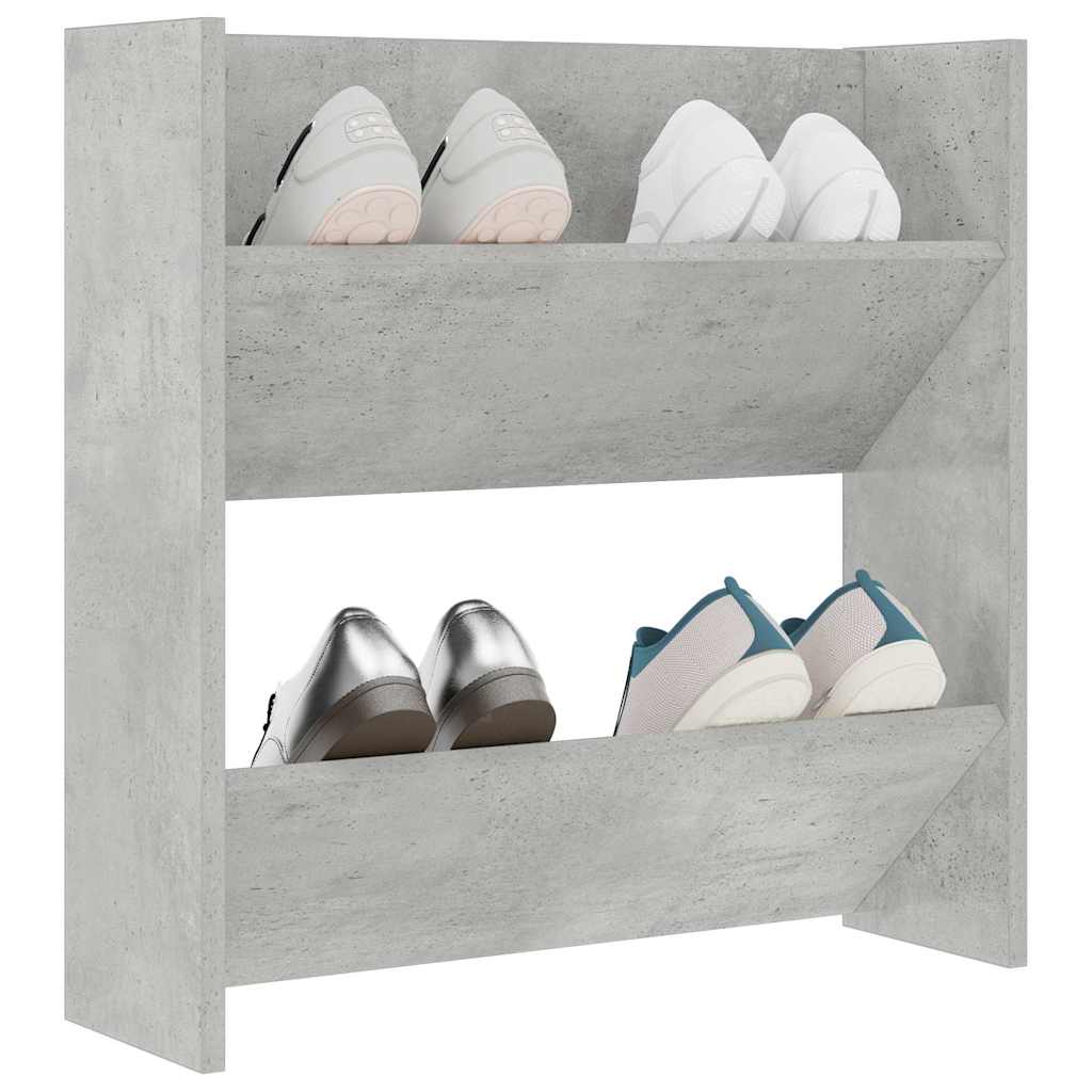 betonszürke forgácslap fali cipősszekrény 60 x 18 x 60 cm