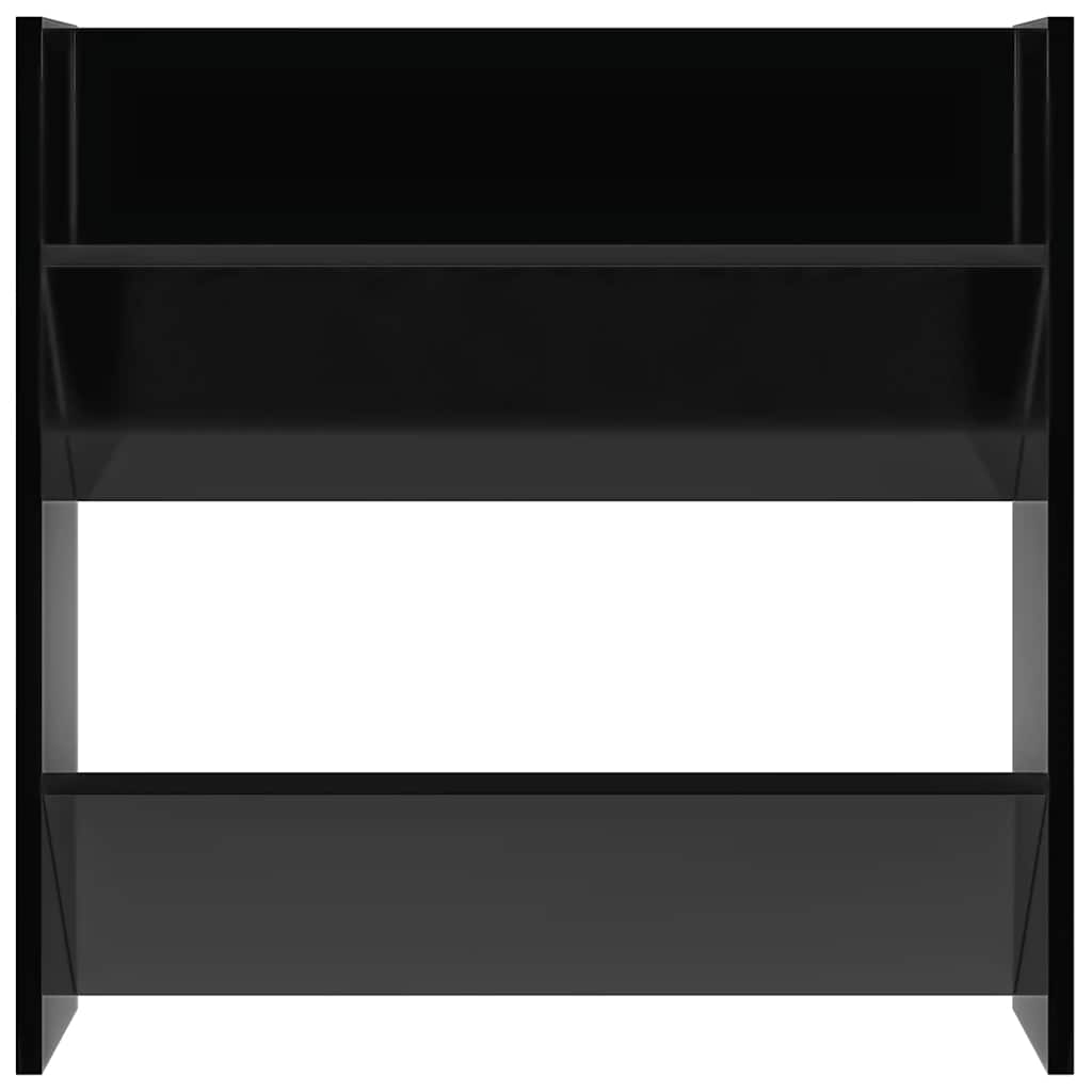 2 db magasfényű fekete szerelt fa fali cipősszekrény 60x18x60cm