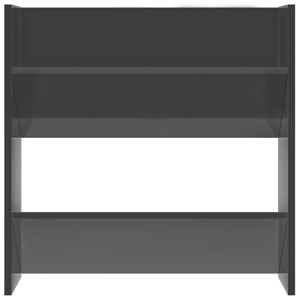 2 db magasfényű szürke szerelt fa fali cipősszekrény 60x18x60cm