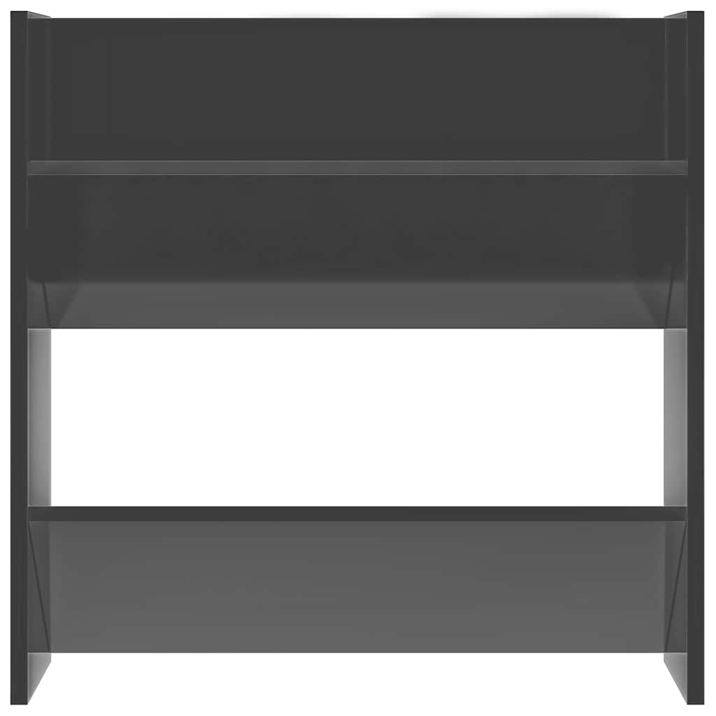 4 db magasfényű szürke szerelt fa fali cipősszekrény 60x18x60cm