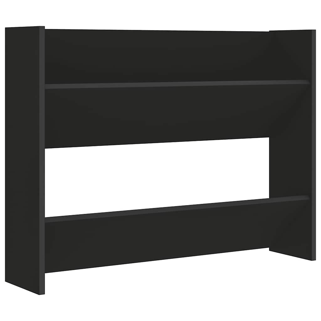 fekete szerelt fa fali cipősszekrény 80 x 18 x 60 cm