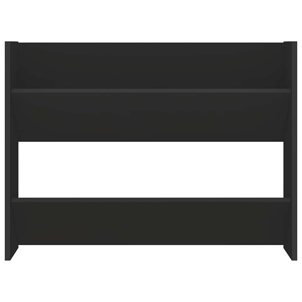 fekete szerelt fa fali cipősszekrény 80 x 18 x 60 cm
