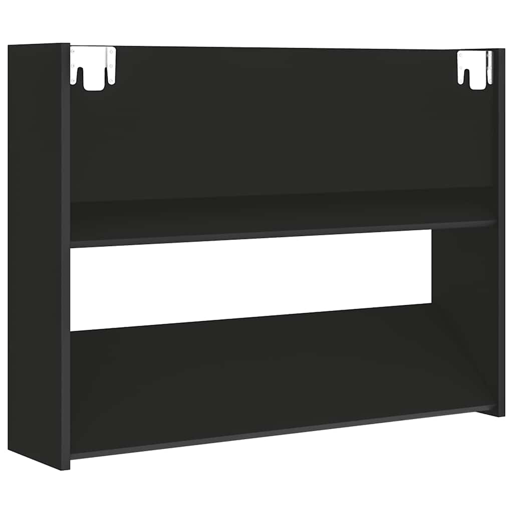fekete szerelt fa fali cipősszekrény 80 x 18 x 60 cm