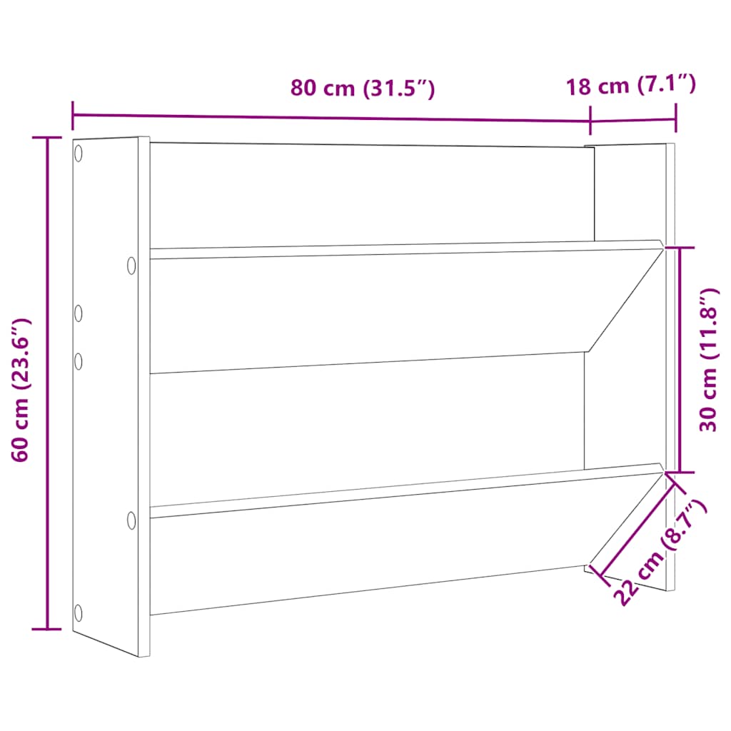 magasfényű fekete szerelt fa fali cipősszekrény 80 x 18 x 60 cm