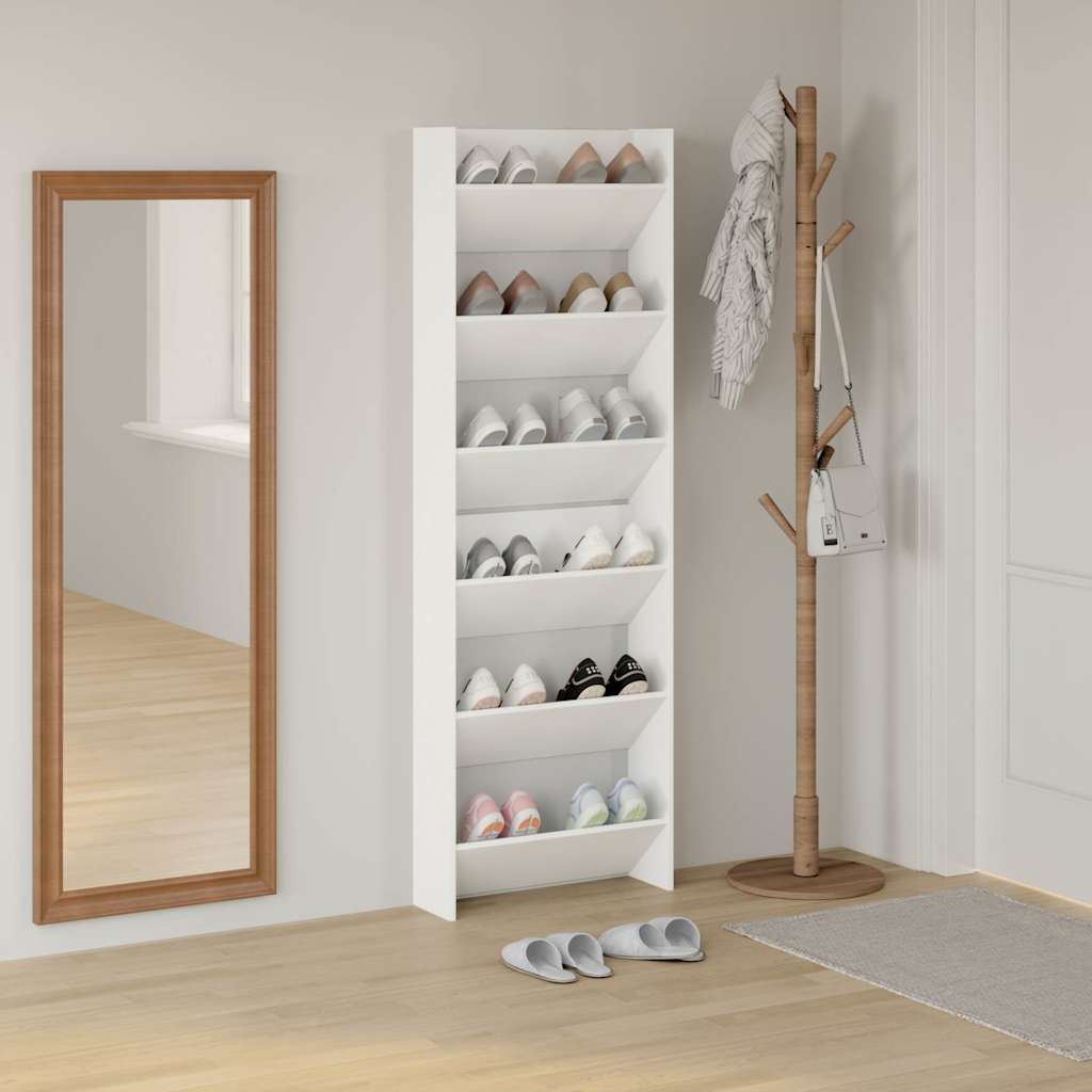 2 db fehér fali cipősszekrény 60 x 18 x 90 cm