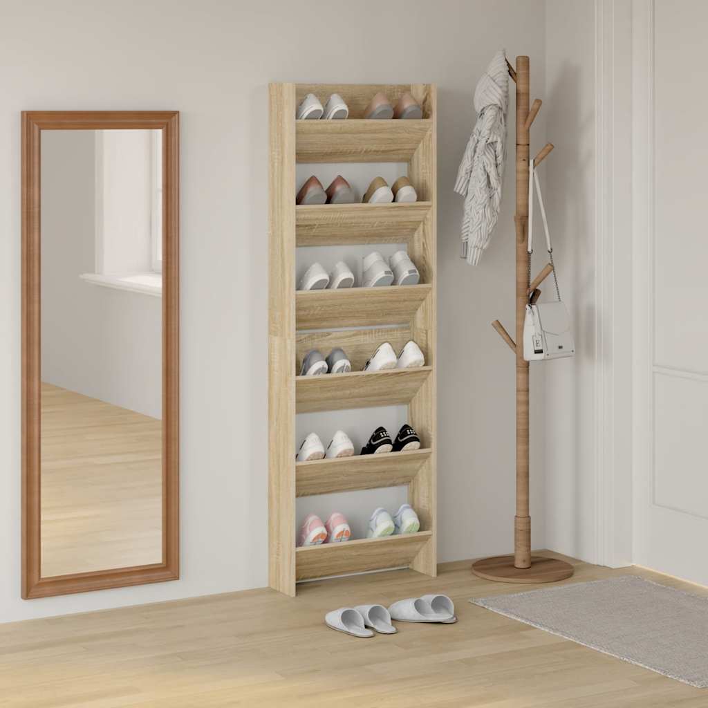 2 db sonoma-tölgy fali cipősszekrény 60 x 18 x 90 cm