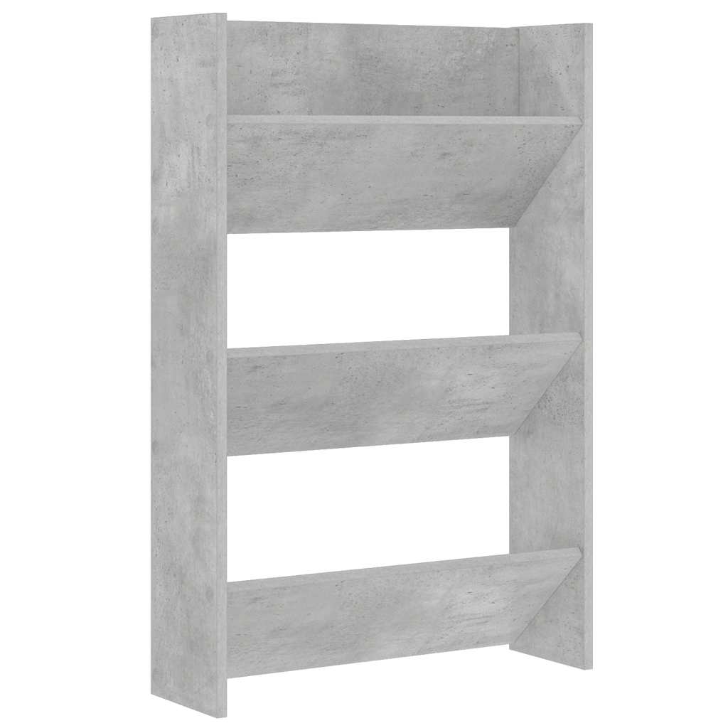 betonszürke forgácslap fali cipősszekrény 60 x 18 x 90 cm
