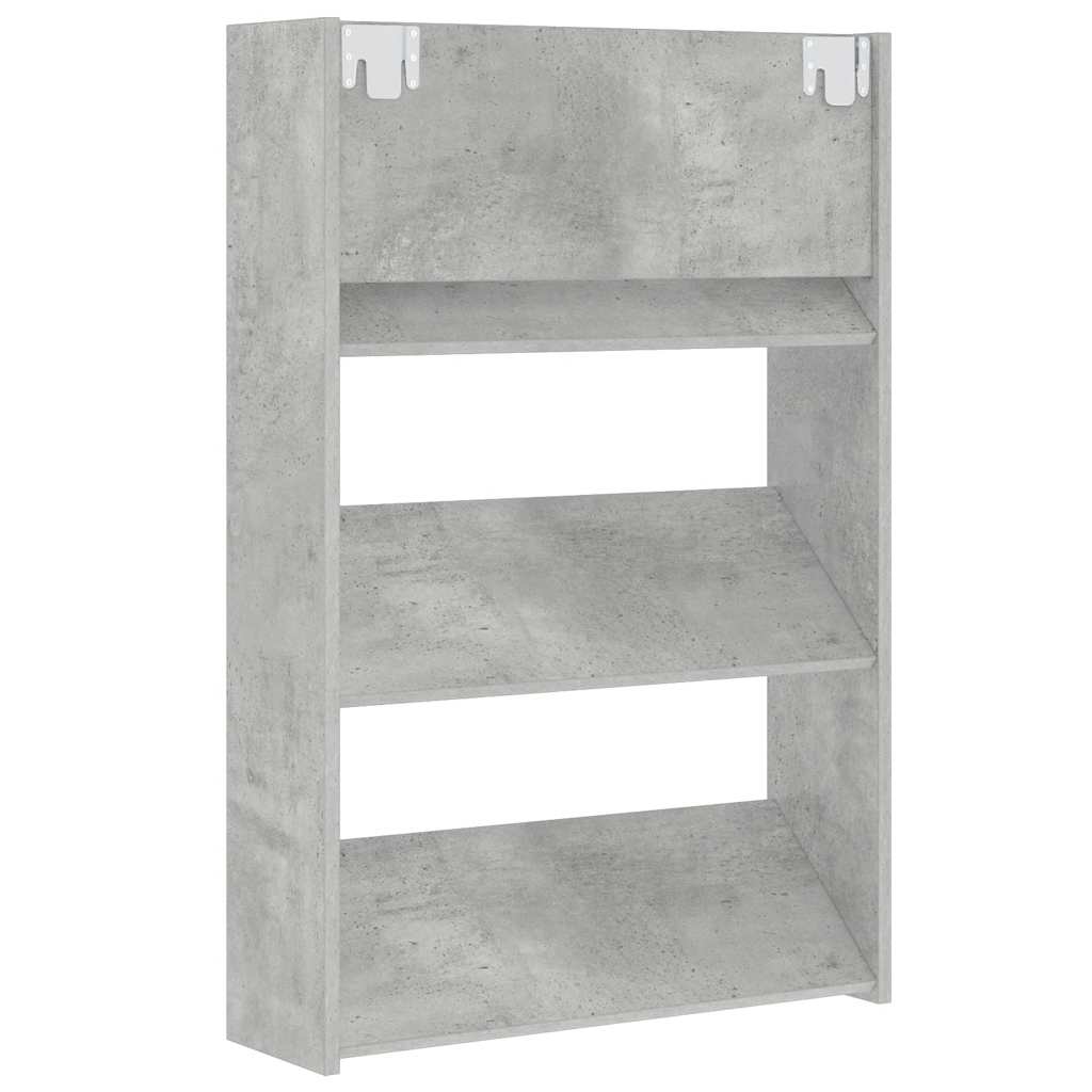 betonszürke forgácslap fali cipősszekrény 60 x 18 x 90 cm