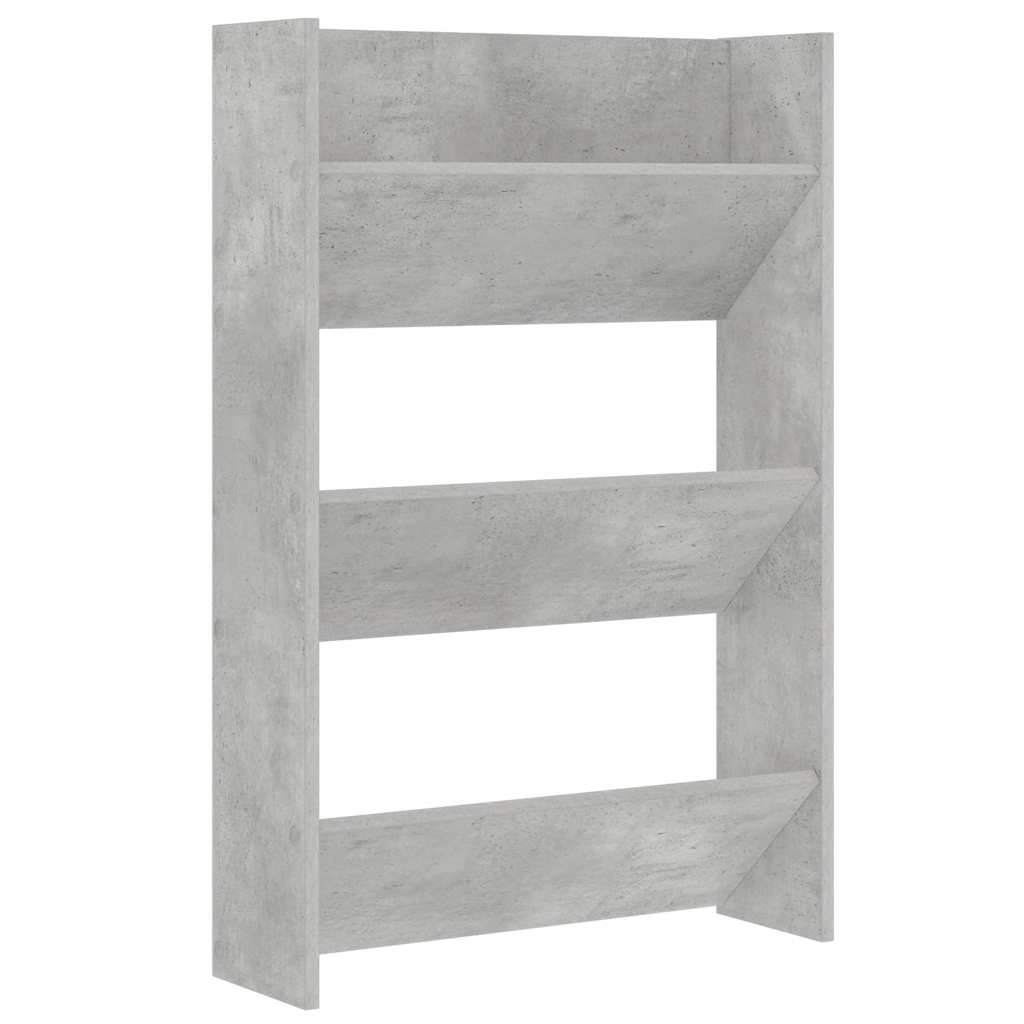 2 db betonszürke fali cipősszekrény 60 x 18 x 90 cm