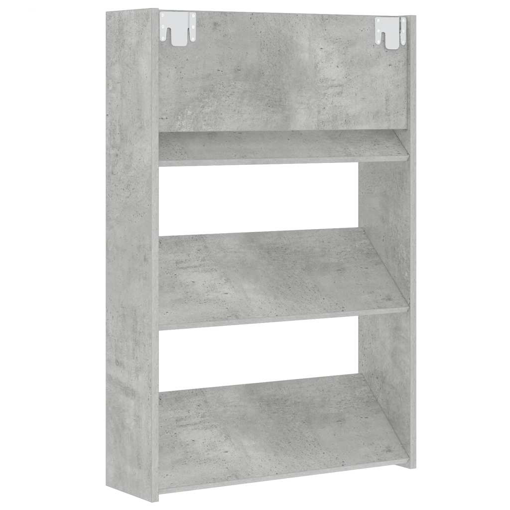 2 db betonszürke fali cipősszekrény 60 x 18 x 90 cm