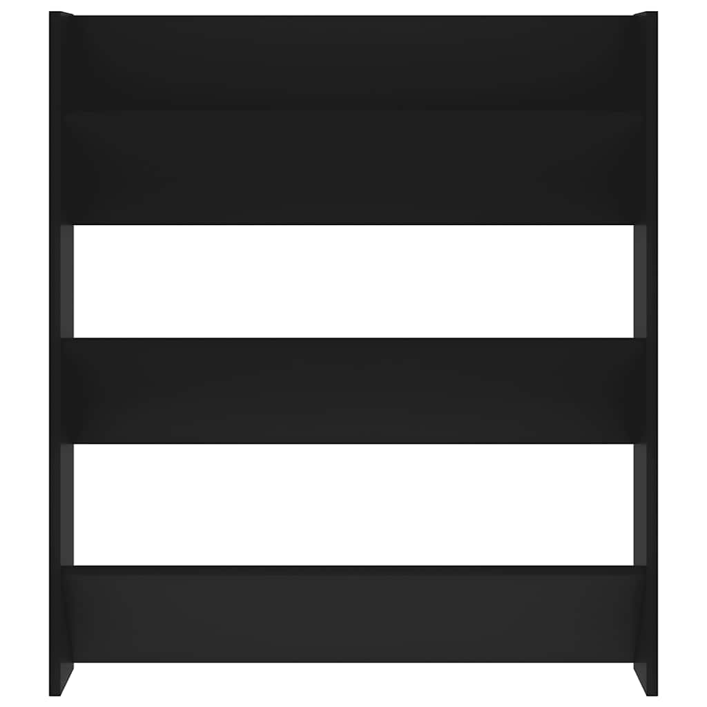 fekete szerelt fa fali cipősszekrény 80 x 18 x 90 cm