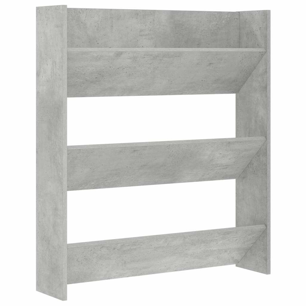 betonszürke forgácslap fali cipősszekrény 80 x 18 x 90 cm
