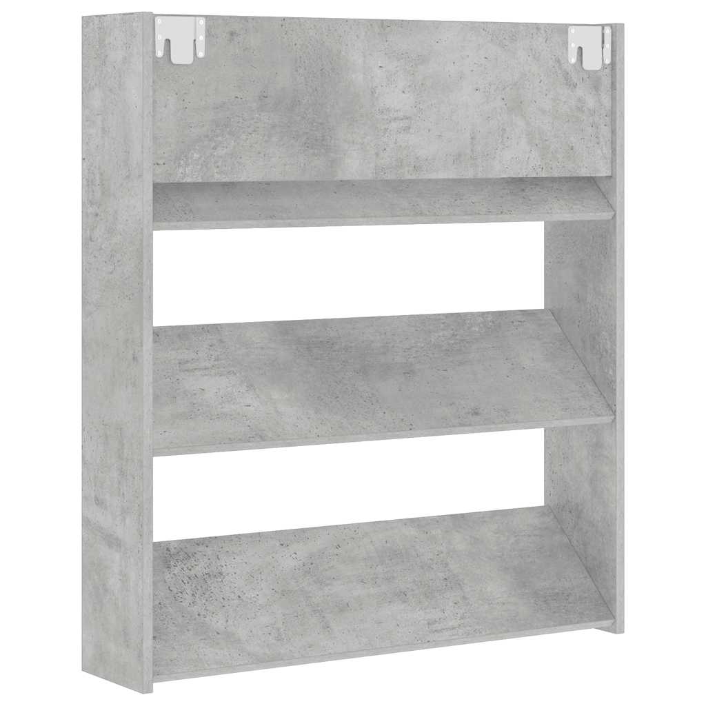 betonszürke forgácslap fali cipősszekrény 80 x 18 x 90 cm