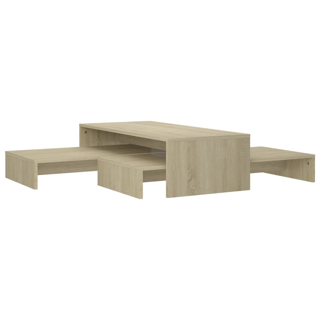 szerelt fa rakásolható dohányzóasztalszett 100x100x26,5 cm