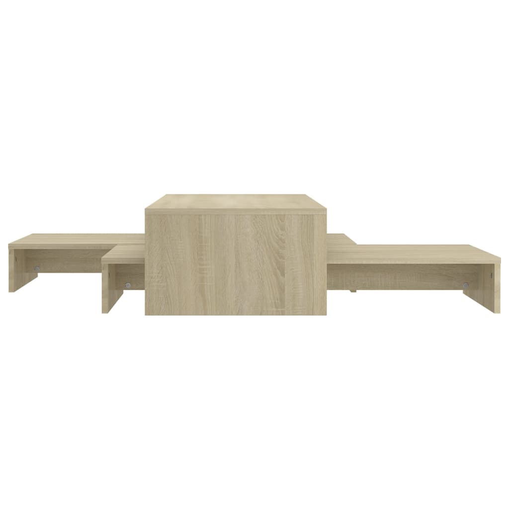 szerelt fa rakásolható dohányzóasztalszett 100x100x26,5 cm