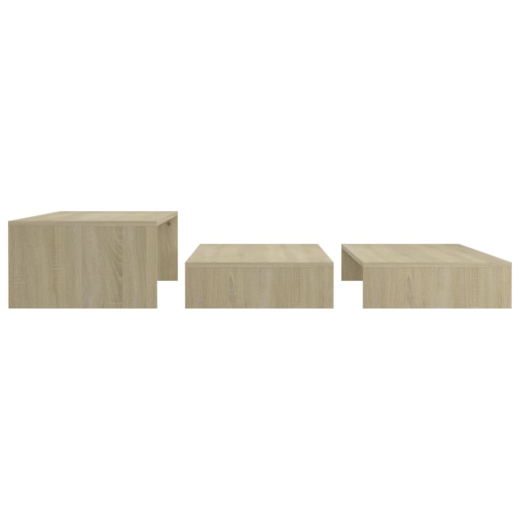 szerelt fa rakásolható dohányzóasztalszett 100x100x26,5 cm