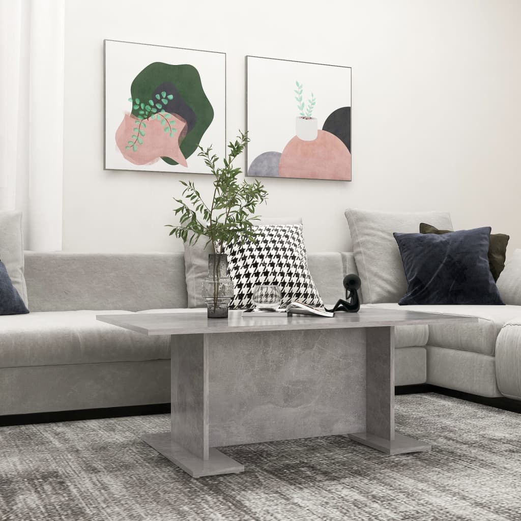 betonszürke szerelt fa dohányzóasztal 103,5 x 60 x 40 cm