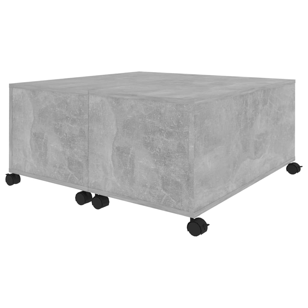 betonszürke szerelt fa dohányzóasztal 75 x 75 x 38 cm